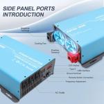 DATOUBOSS 2400W Power Inverter 1200 Watt Pure Sine Wave Inverter 12V to 110V 120V AC Converter, Peak 2400W with Dual AC Outlets and USB & Type-C for Car, RV, Home, Truck, Off-Grid Solar