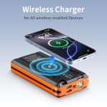 AEECESTORE Portable Charger Solar Power Bank 52800mAh 5V/3A Fast Charging Battery Pack with Built in 4 Cables 2 Outputs & LED Flashlight for Cell Phone Camping and Hiking