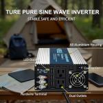 WZRELB 4000W Pure Sine Wave Inverter, Car Power Inverter 24V DC to 110V 120V AC Converter for RV, Truck, Solar, Outdoor with Dual AC Outlets, Hardwire Port, Surge 8000W, LED Display,Off-Grid