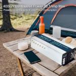 WZRELB 4000W Pure Sine Wave Inverter, Car Power Inverter 24V DC to 110V 120V AC Converter for RV, Truck, Solar, Outdoor with Dual AC Outlets, Hardwire Port, Surge 8000W, LED Display,Off-Grid