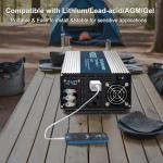 WZRELB 4000W Pure Sine Wave Inverter, Car Power Inverter 24V DC to 110V 120V AC Converter for RV, Truck, Solar, Outdoor with Dual AC Outlets, Hardwire Port, Surge 8000W, LED Display,Off-Grid