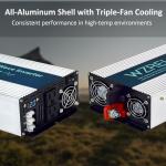 WZRELB 4000W Pure Sine Wave Inverter, Car Power Inverter 24V DC to 110V 120V AC Converter for RV, Truck, Solar, Outdoor with Dual AC Outlets, Hardwire Port, Surge 8000W, LED Display,Off-Grid