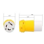 RVGUARD Industrial Grade 30 Amp 125V Locking Plug, NEMA L5-30R, 2P, 3W Locking Female Plug Connector, Grounding 3750 Watts Generator Rating ETL