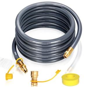 Knocokie 3/4" Natural Gas Hose for Generator, 50FT 3/4" ID Natural Gas Hose with Quick Connect for NG/LP Propane Appliances, Grill,Patio Heaters,Generators, Indoors & Outdoors CSA Certified