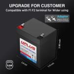 Uplus 12V 5Ah Rechargeable Sealed Lead Acid Battery - DJW12-5.0T Replaces Home Alarm Battery Compatible with F1 F2 Terminals for Garage Doors, Security Systems, Burglar Alarms