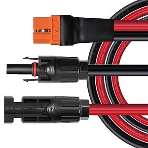 ZkeeShop Solar to XT60i 10AWG Extension Cable XT60I-F 6mm2 Solar Cable Compatible for Portable Power Station (10AWG 5FT)