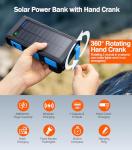 GOODaaa Power Bank Wireless Charger 45800mAh Built in Hand Crank and 4 Cables 15W Fast Charging Power Bank 7 Outputs & 4 Inputs Solar Portable Charger, SOS/Strobe/Strong Flashlights, Compass
