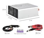 Pure sine Wave Inverter DC 12V Input and AC 110V Output with LCD Display, USB Output Port, Type-C Output Port(500W)