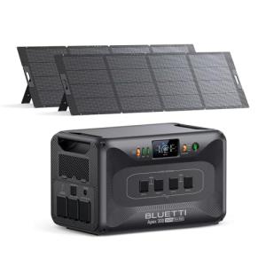 BLUETTI Apex 300 Solar Generator (2025 New) with 2 350W Solar Panels, 2764.8Wh LFP Battery Backup with 6 3840W AC Outlets (7680W Surge), 120V/240V Dual Voltage, Ideal for Camping and Off-Grid Living