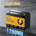 Rvpozwer 12V 100Ah LiFePO4 Battery, Built-in 120A BMS, 15000 Deep Cycles, Group 31, Lightweight Lithium Iron Phosphate Battery for Home Energy, RV, Trolling Motor, Marine, Solar, Off-Grid