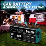 RUTNRIXA Power Inverters 1000W 12V DC to 110V AC Converter for Vehicles USB-C/PD 25 Watts Fast Charging Ports Car Charger Adapter with a Cigarette Lighter Ports Plug Outlet