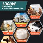 RUTNRIXA Power Inverters 1000W 12V DC to 110V AC Converter for Vehicles USB-C/PD 25 Watts Fast Charging Ports Car Charger Adapter with a Cigarette Lighter Ports Plug Outlet