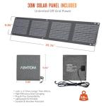 AIMTOM 155Wh Portable Power Station with 30W Solar Panel – 150W Peak/110V AC, 18W USB-C, 2x USB-A & 12V DC – Solar Generator for Camping, Home, RV, Travel & Emergencies