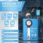 VXSCAN Automotive Smoke Machine Leak Detector,EVAP Smoke Machine for Cars with Built-in Air Pump and Pressure Gauge, Flow Meter, Dual Mode for All DC12V Vehicles in Vacuum,Fuel and Other Cars System