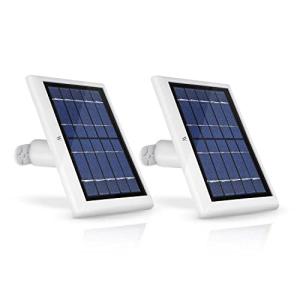 Wasserstein Solar Panel Compatible with Ring Spotlight Cam/Plus/Pro Battery, Stick Up Cam/Pro & Outdoor Cam Plus Battery - Continuous Power for Ring Surveillance Camera (2-Pack, White)
