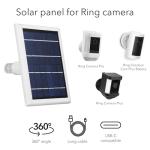 Wasserstein Solar Panel Compatible with Ring Spotlight Cam/Plus/Pro Battery, Stick Up Cam/Pro & Outdoor Cam Plus Battery - Continuous Power for Ring Surveillance Camera (2-Pack, White)