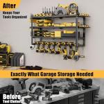 Spampur 420LB Capacity Power Tool Organizer with Charging Station & 6 Outlets | Quick Assembly 4-Layer Heavy Duty Rack for Drills & Batteries | Ultimate Garage Storage & Christmas Gift for Men