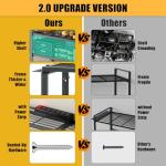 Spampur 420LB Capacity Power Tool Organizer with Charging Station & 6 Outlets | Quick Assembly 4-Layer Heavy Duty Rack for Drills & Batteries | Ultimate Garage Storage & Christmas Gift for Men