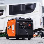 GENMAX Portable Generator，5500W Ultra-Quiet Gas Engine, EPA Compliant, Eco-Mode Feature, Ultra Lightweight for Backup Home Use & Camping (GM5500i)