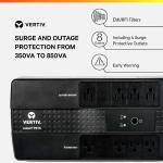 Vertiv Liebert PST5 UPS - 500VA/300W 120V Standby Power, 8 Outlets, Battery Backup with Surge Protection, Energy Star Certified, 3 Year Warranty, Free Software for Controlled Shutdown (PST5-500MT120)