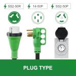 50 AMP Generator Transfer Switch Kit，Pre-Drilled,Twist Lock Connector,Include 100 Amp Transfer Switch，50 Amp SS2-50P Inlet Box&15 FT 50 Amp L14-50P Cord,Twist Lock Connector,Outdoor and Indoor