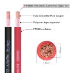 Shirbly 1/0 Gauge Battery Cable, 20FT Red + 20FT Black 1/0 AWG Pure Copper Wire Welding Cable, for Automotive, Battery, Solar and Generator, Standard USA OFC Wire