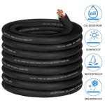 6/4 6 Gauge SOOW Electric Wire 6 AWG 6/4 Portable Power Cable 600V 4 Conductor 6 Gauge SOOW Extension Cord for Portable Light,Welder,Generator,NEMA 14-50 RV Outlet Box,EV Car Battery Charger-50ft