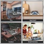 Anhane Portable Stainless Steel 12 Inch 2 Burner Gas Cooktop, LPG/NG Dual Fuel, Ideal for RVs, Apartments, and Outdoor Cooking