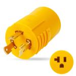 Shore Power NEMA L5-30P to 5-15/20R RV Generator Adapter Marine 30 Amp to 110 15 Amp Household Regular Inlet Connector, 30A 3 Prong Locking Generator Male Plug L5-30P to 5-15R 5-20R Female Cord