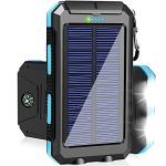 YOLOSKS Portable Solar Charger Power Bank, 39800mAh Fast Charger with USB C Port, LED Flashlight, Compass for Cell Phones, Electronic Devices