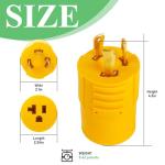 Shore Power NEMA L5-30P to 5-15/20R RV Generator Adapter Marine 30 Amp to 110 15 Amp Household Regular Inlet Connector, 30A 3 Prong Locking Generator Male Plug L5-30P to 5-15R 5-20R Female Cord