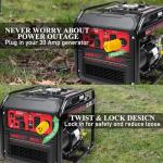 Shore Power NEMA L5-30P to 5-15/20R RV Generator Adapter Marine 30 Amp to 110 15 Amp Household Regular Inlet Connector, 30A 3 Prong Locking Generator Male Plug L5-30P to 5-15R 5-20R Female Cord