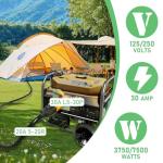 Shore Power NEMA L5-30P to 5-15/20R RV Generator Adapter Marine 30 Amp to 110 15 Amp Household Regular Inlet Connector, 30A 3 Prong Locking Generator Male Plug L5-30P to 5-15R 5-20R Female Cord