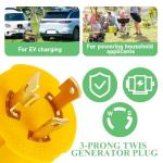 Shore Power NEMA L5-30P to 5-15/20R RV Generator Adapter Marine 30 Amp to 110 15 Amp Household Regular Inlet Connector, 30A 3 Prong Locking Generator Male Plug L5-30P to 5-15R 5-20R Female Cord