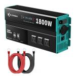 RUTNRIXA Power Inverters 12V DC to 110V AC Converter for Vehicles USB-C/PD 25W Fast Charging Ports Car Charger Adapter with a Cigarette Lighter Ports Plug Outlet (Modified sine wave-1800W)