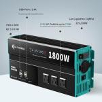 RUTNRIXA Power Inverters 12V DC to 110V AC Converter for Vehicles USB-C/PD 25W Fast Charging Ports Car Charger Adapter with a Cigarette Lighter Ports Plug Outlet (Modified sine wave-1800W)