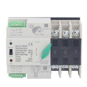 Power Automatic Transfer Switch 3P 220V 63A/100A Generator Changeover Switch Electrical Selector Emergency Power Mini ATS Din Rail Mounted Circuit Breaker (63A)