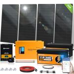ECO-WORTHY 7.168KWH 800W Solar Panel Kit for RV Off Grid Complete System with 4PCS HPBC 200W Solar Panels, 3000W UPS Inverter Charger, 2PC 12.8V 280AH Lithium Batteries, 60A MPPT Controller Bluetooth