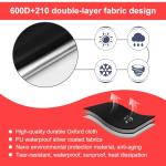 Generator Covers while Running, 32''L×24''W×24''H, Waterproof Generator Covers for Outside with Top Opening and Visual Operation Window, Double-layer Fabric, Black