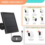 1 Pack - Solar Panel for Ring Security Camera Spotlight Cam Plus/Pro(Battery) Stick Up Cam/Pro Wireless Outdoor with 10FT/3M Long Cable Dustproof Waterproof BK