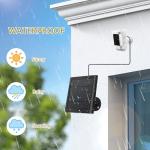 1 Pack - Solar Panel for Ring Security Camera Spotlight Cam Plus/Pro(Battery) Stick Up Cam/Pro Wireless Outdoor with 10FT/3M Long Cable Dustproof Waterproof BK