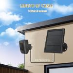 1 Pack - Solar Panel for Ring Security Camera Spotlight Cam Plus/Pro(Battery) Stick Up Cam/Pro Wireless Outdoor with 10FT/3M Long Cable Dustproof Waterproof BK