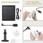 1 Pack - Solar Panel for Ring Security Camera Spotlight Cam Plus/Pro(Battery) Stick Up Cam/Pro Wireless Outdoor with 10FT/3M Long Cable Dustproof Waterproof BK