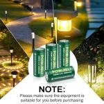 POWJIELI 18500 3.2V 1000mAh 3.2wh Rechargeable Solar Batteries,LiFePO4 18500 3.2 Volt Rechargeable Li-ion Battery for Outdoor Garden Solar Lights,Flashlight,Home Devices (4Pack)