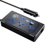 AoQhir Car Inverter 200W DC12V to AC100V Converter, 3 USB Ports with QC3.0 Fast Charging, TYP-C Support, Smart Display, Multi-Protection, Car Power Inverter for Charging & Power Supply