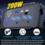 AoQhir Car Inverter 200W DC12V to AC100V Converter, 3 USB Ports with QC3.0 Fast Charging, TYP-C Support, Smart Display, Multi-Protection, Car Power Inverter for Charging & Power Supply