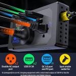 AoQhir Car Inverter 200W DC12V to AC100V Converter, 3 USB Ports with QC3.0 Fast Charging, TYP-C Support, Smart Display, Multi-Protection, Car Power Inverter for Charging & Power Supply