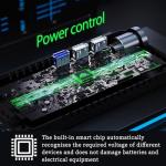 AoQhir Car Inverter 200W DC12V to AC100V Converter, 3 USB Ports with QC3.0 Fast Charging, TYP-C Support, Smart Display, Multi-Protection, Car Power Inverter for Charging & Power Supply