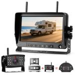 Wireless Backup Camera for Truck 7'' 1080P HD Monitor with DVR, BSD Alert RV Backup Camera System 18 LED IR Night Vision Reverse Camera Support 4 Cameras Rear View Camera for Car,Trailers, 5th Wheels