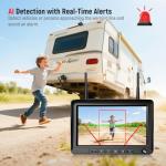 Wireless Backup Camera for Truck 7'' 1080P HD Monitor with DVR, BSD Alert RV Backup Camera System 18 LED IR Night Vision Reverse Camera Support 4 Cameras Rear View Camera for Car,Trailers, 5th Wheels